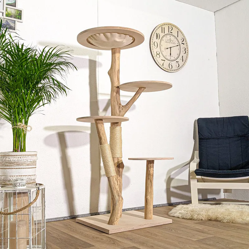 Naturkratzbaum 4351 Kratzbaum Natur Holz Design 160 cm hoch Katzenbaum