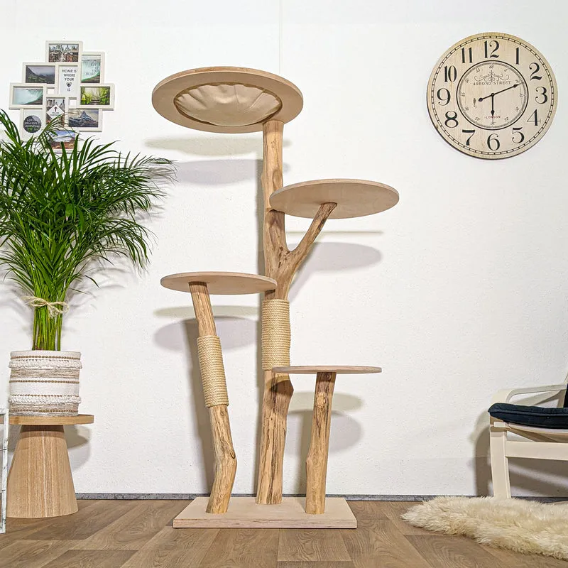 Naturkratzbaum 4351 Kratzbaum Natur Holz Design 160 cm hoch Katzenbaum