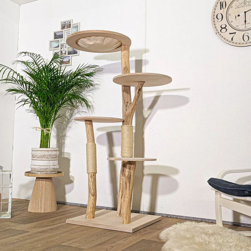 Naturkratzbaum 4351 Kratzbaum Natur Holz Design 160 cm hoch Katzenbaum
