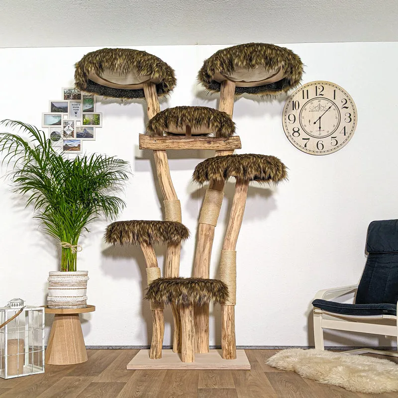 Naturkratzbaum 4363 Kratzbaum Natur Holz Design 205 cm hoch Katzenbaum