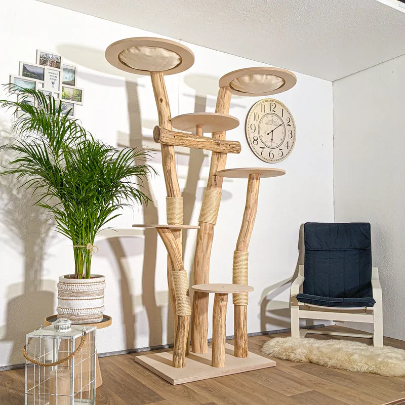 Naturkratzbaum 4363 Kratzbaum Natur Holz Design 205 cm hoch Katzenbaum