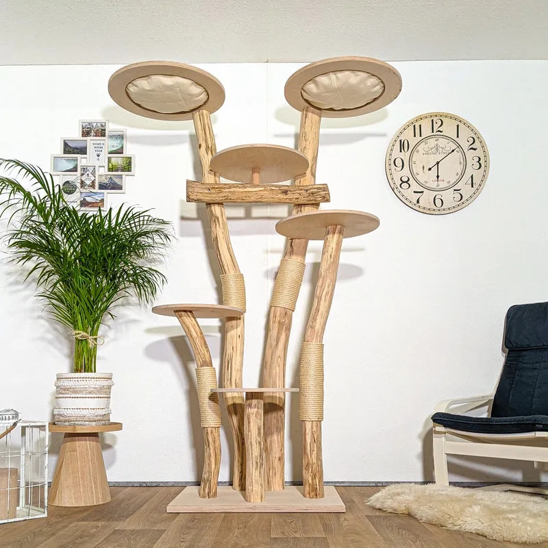 Naturkratzbaum 4363 Kratzbaum Natur Holz Design 205 cm hoch Katzenbaum