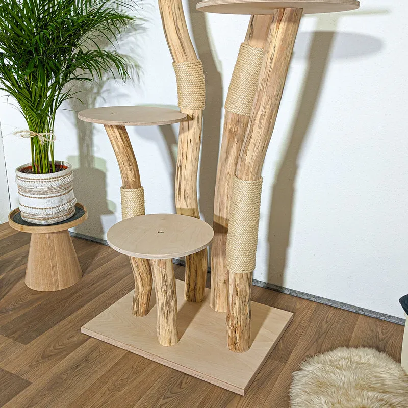 Naturkratzbaum 4363 Kratzbaum Natur Holz Design 205 cm hoch Katzenbaum