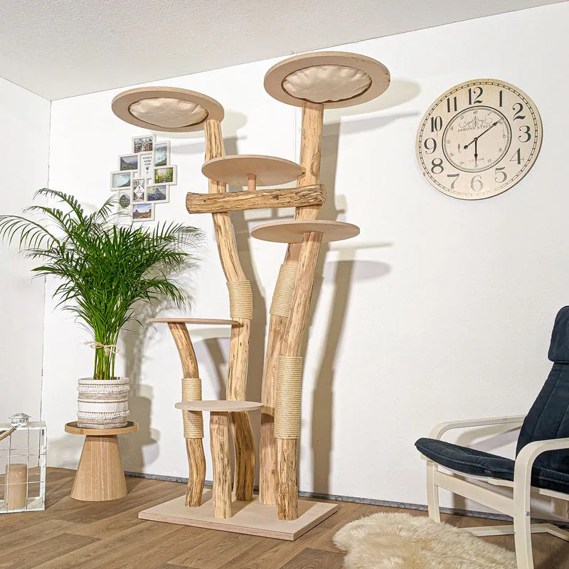 Naturkratzbaum 4363 Kratzbaum Natur Holz Design 205 cm hoch Katzenbaum