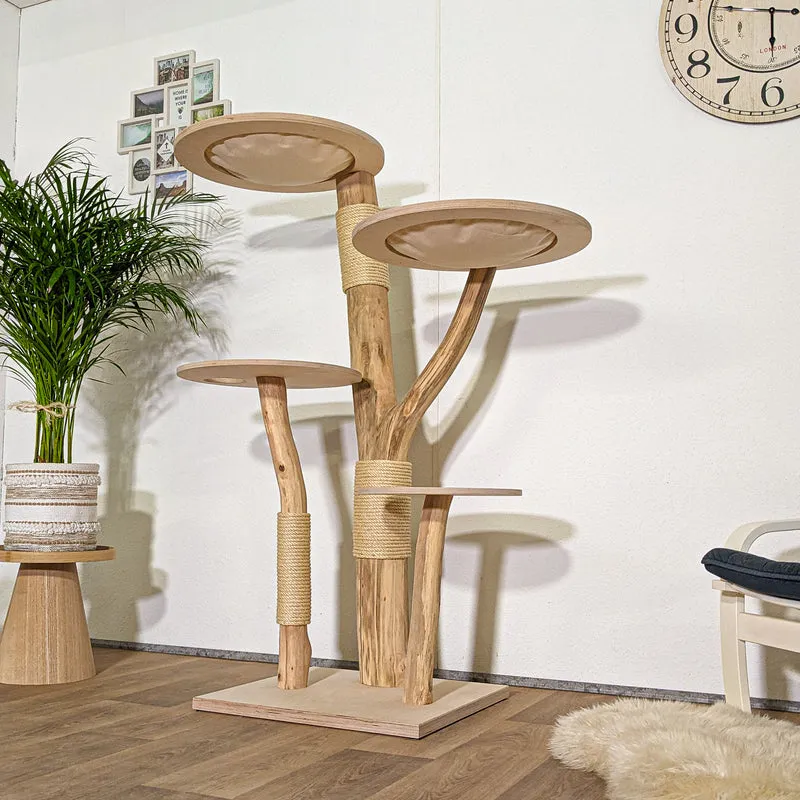 Naturkratzbaum NB4274 Kratzbaum Natur Holz Design 150 cm hoch Katzenbaum