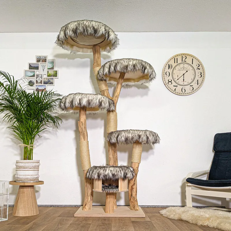 Naturkratzbaum 4348 Kratzbaum Natur Holz Design 210 cm hoch Katzenbaum