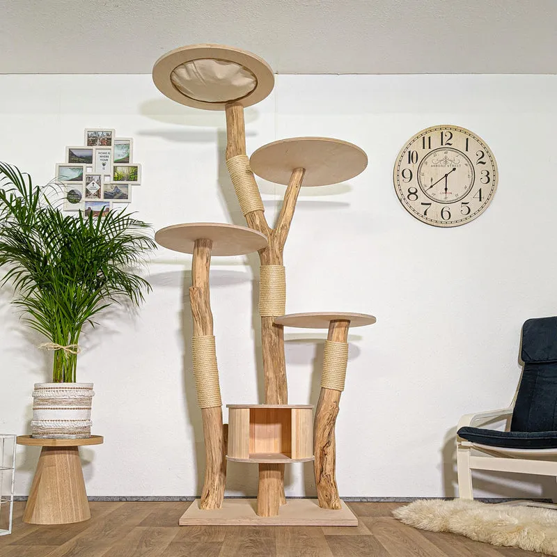 Naturkratzbaum 4348 Kratzbaum Natur Holz Design 210 cm hoch Katzenbaum