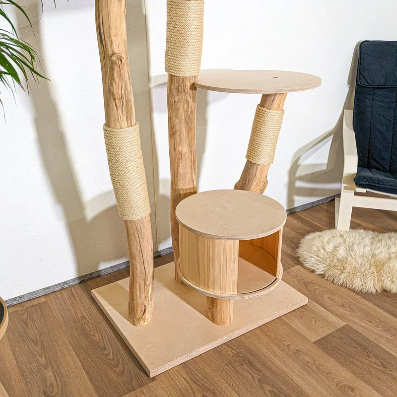 Naturkratzbaum 4348 Kratzbaum Natur Holz Design 210 cm hoch Katzenbaum