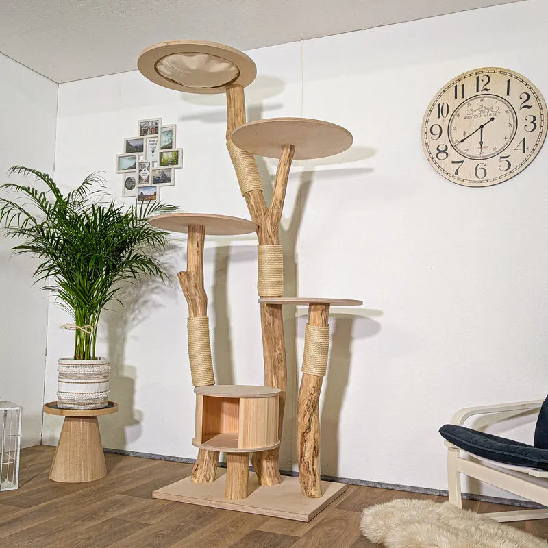 Naturkratzbaum 4348 Kratzbaum Natur Holz Design 210 cm hoch Katzenbaum