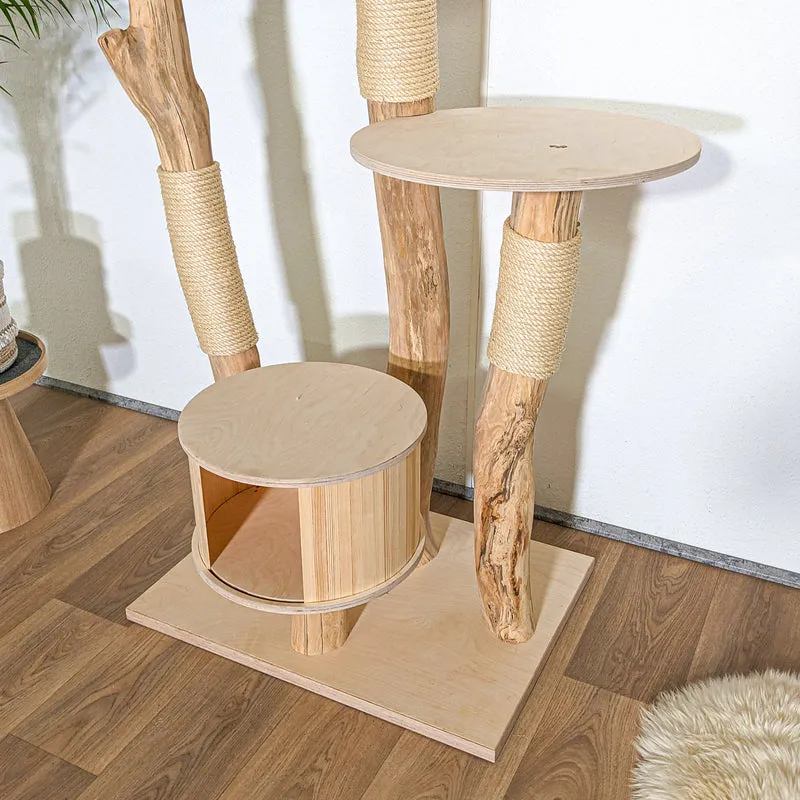Naturkratzbaum 4348 Kratzbaum Natur Holz Design 210 cm hoch Katzenbaum