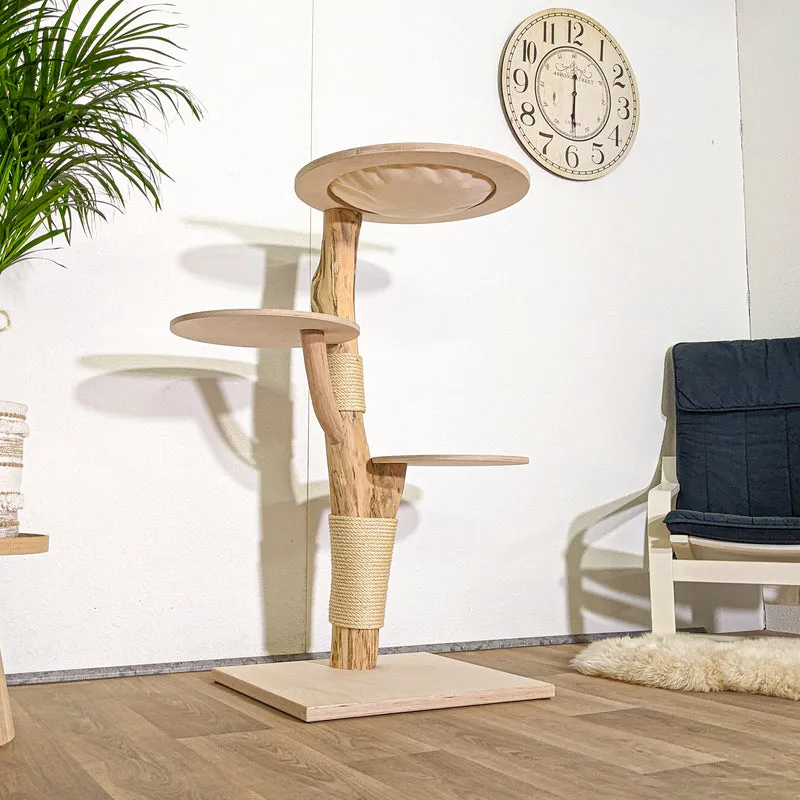 Naturkratzbaum 4347 Kratzbaum Natur Holz Design 123 cm hoch Katzenbaum
