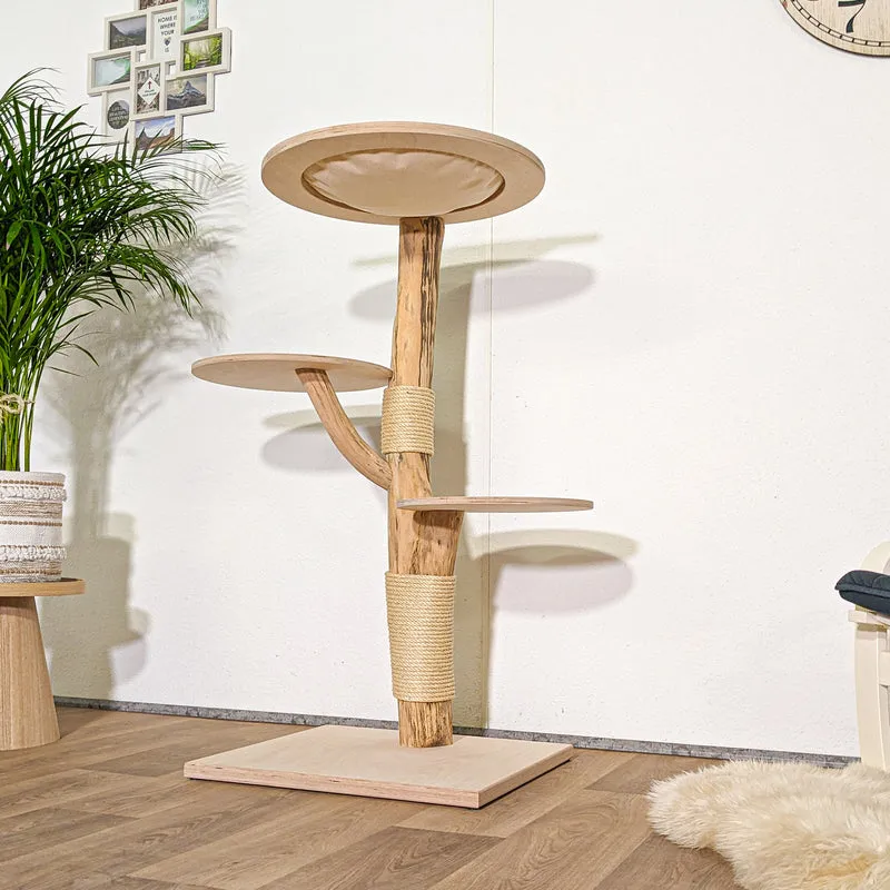 Naturkratzbaum 4347 Kratzbaum Natur Holz Design 123 cm hoch Katzenbaum