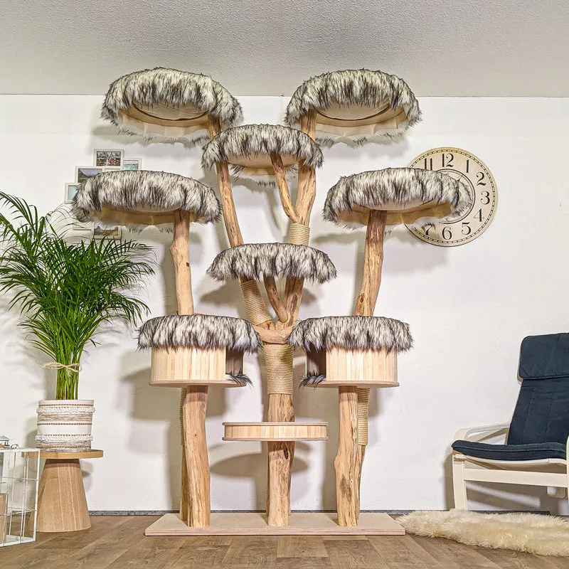 Naturkratzbaum 4345 Kratzbaum Natur Holz Design 220 cm hoch Katzenbaum