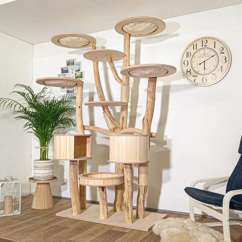 Naturkratzbaum 4345 Kratzbaum Natur Holz Design 220 cm hoch Katzenbaum