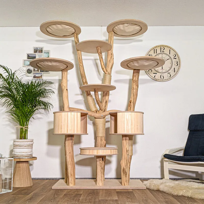 Naturkratzbaum 4345 Kratzbaum Natur Holz Design 220 cm hoch Katzenbaum