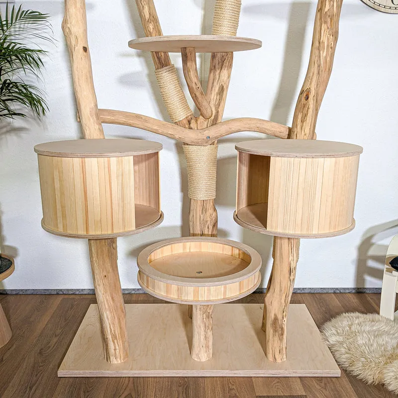Naturkratzbaum 4345 Kratzbaum Natur Holz Design 220 cm hoch Katzenbaum