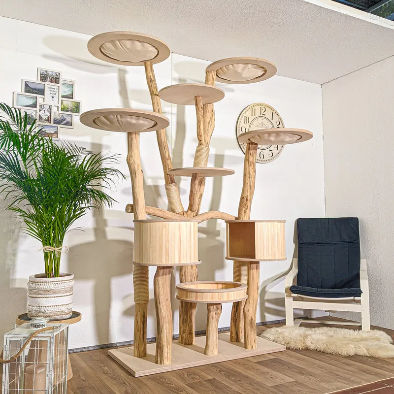 Naturkratzbaum 4345 Kratzbaum Natur Holz Design 220 cm hoch Katzenbaum