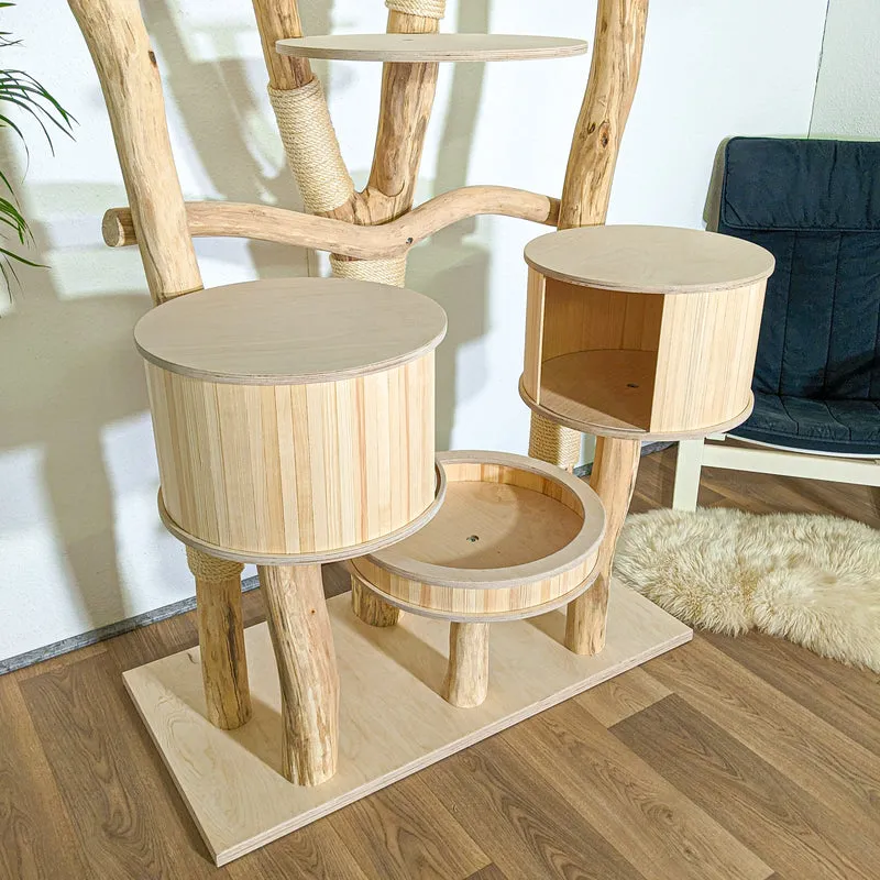 Naturkratzbaum 4345 Kratzbaum Natur Holz Design 220 cm hoch Katzenbaum