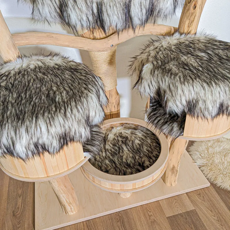 Naturkratzbaum 4345 Kratzbaum Natur Holz Design 220 cm hoch Katzenbaum