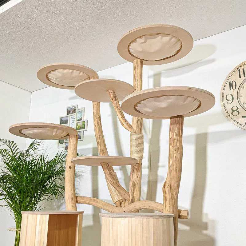 Naturkratzbaum 4345 Kratzbaum Natur Holz Design 220 cm hoch Katzenbaum
