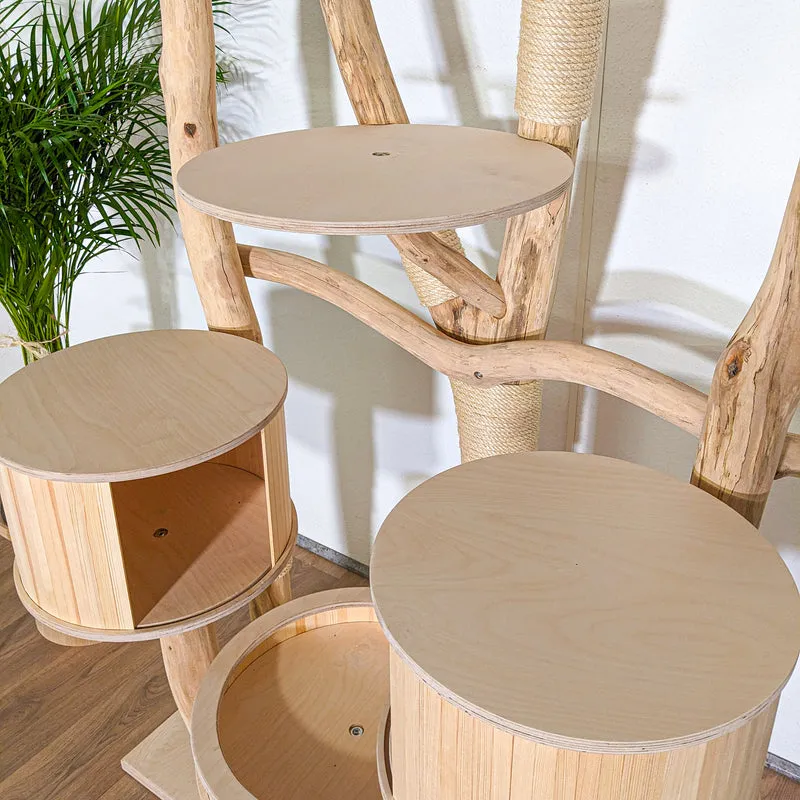 Naturkratzbaum 4345 Kratzbaum Natur Holz Design 220 cm hoch Katzenbaum