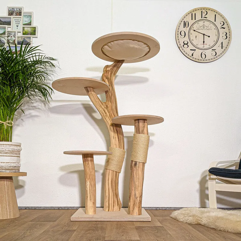 Naturkratzbaum 4344 Kratzbaum Natur Holz Design 145 cm hoch Katzenbaum