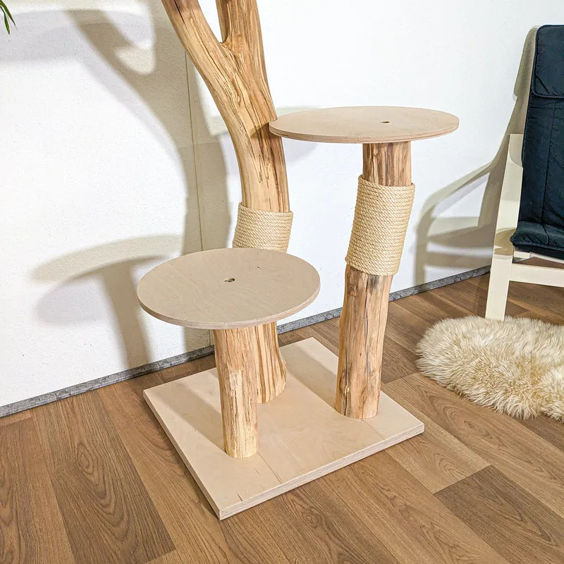 Naturkratzbaum 4344 Kratzbaum Natur Holz Design 145 cm hoch Katzenbaum