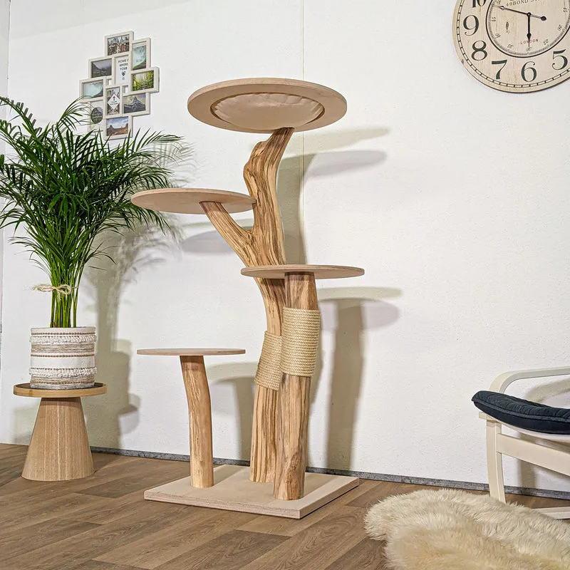 Naturkratzbaum 4344 Kratzbaum Natur Holz Design 145 cm hoch Katzenbaum