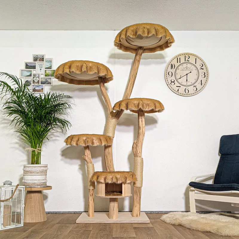 Naturkratzbaum 4343 Kratzbaum Natur Holz Design 210 cm hoch Katzenbaum