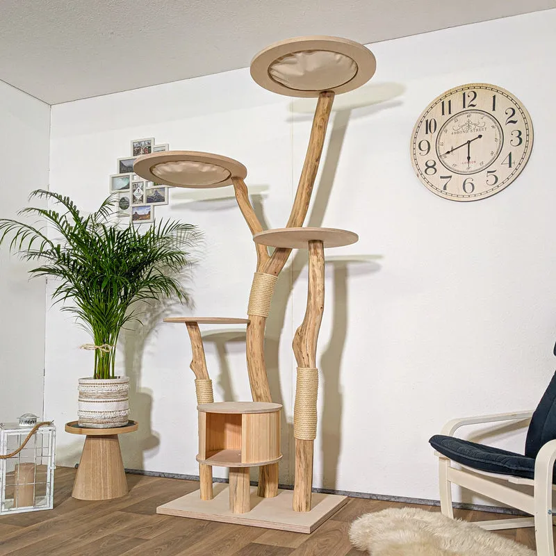 Naturkratzbaum 4343 Kratzbaum Natur Holz Design 210 cm hoch Katzenbaum