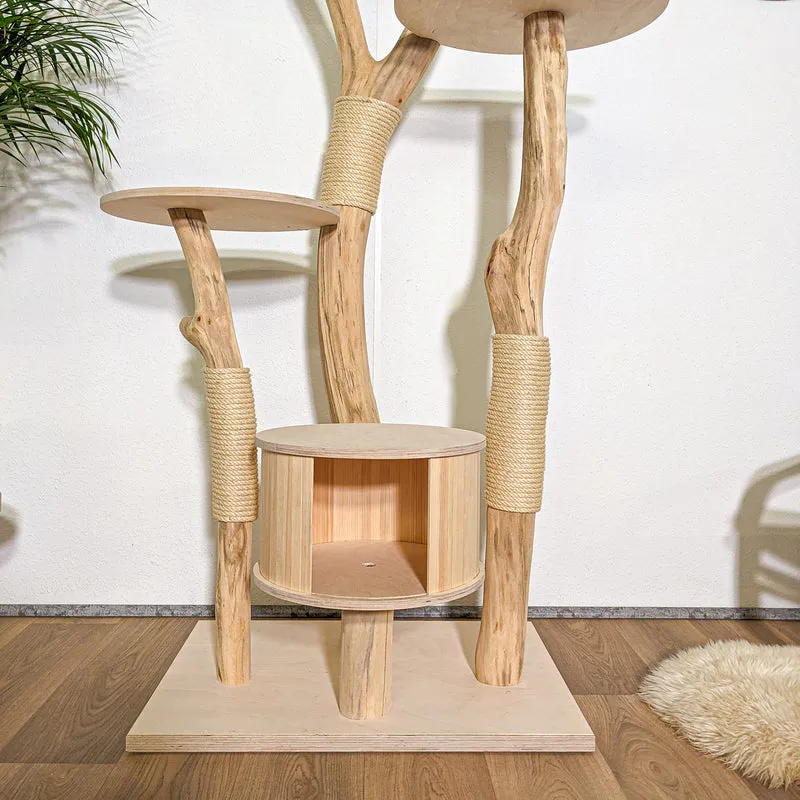 Naturkratzbaum 4343 Kratzbaum Natur Holz Design 210 cm hoch Katzenbaum