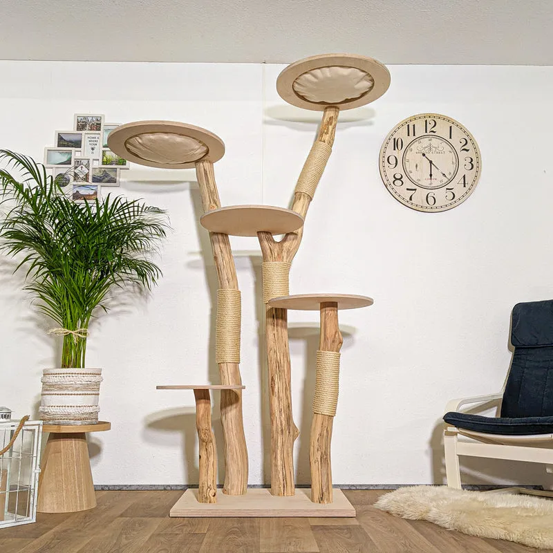 Naturkratzbaum 4341 Kratzbaum Natur Holz Design 210 cm hoch Katzenbaum