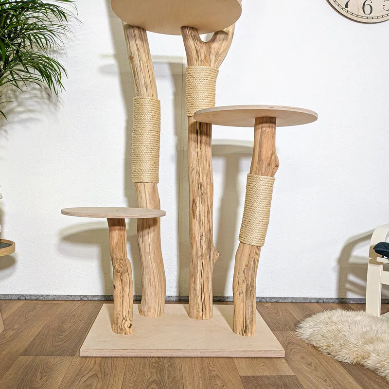 Naturkratzbaum 4341 Kratzbaum Natur Holz Design 210 cm hoch Katzenbaum