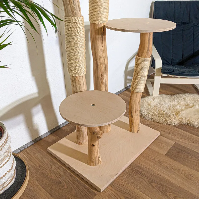 Naturkratzbaum 4341 Kratzbaum Natur Holz Design 210 cm hoch Katzenbaum