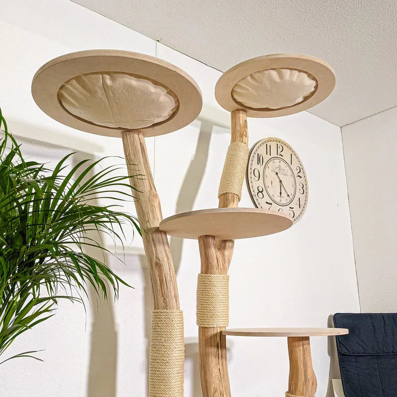 Naturkratzbaum 4341 Kratzbaum Natur Holz Design 210 cm hoch Katzenbaum