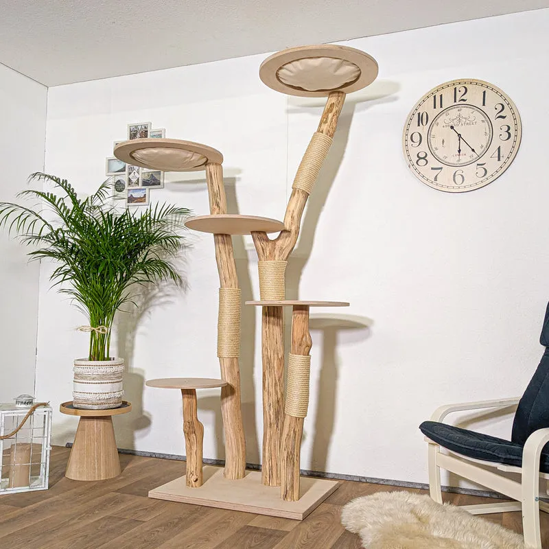 Naturkratzbaum 4341 Kratzbaum Natur Holz Design 210 cm hoch Katzenbaum