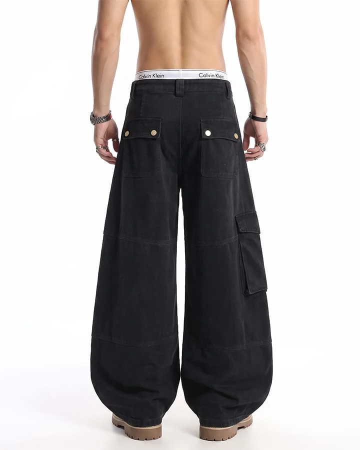 KIIKIO Utility Zipper Multi-Pocket Baggy Cargo Pants