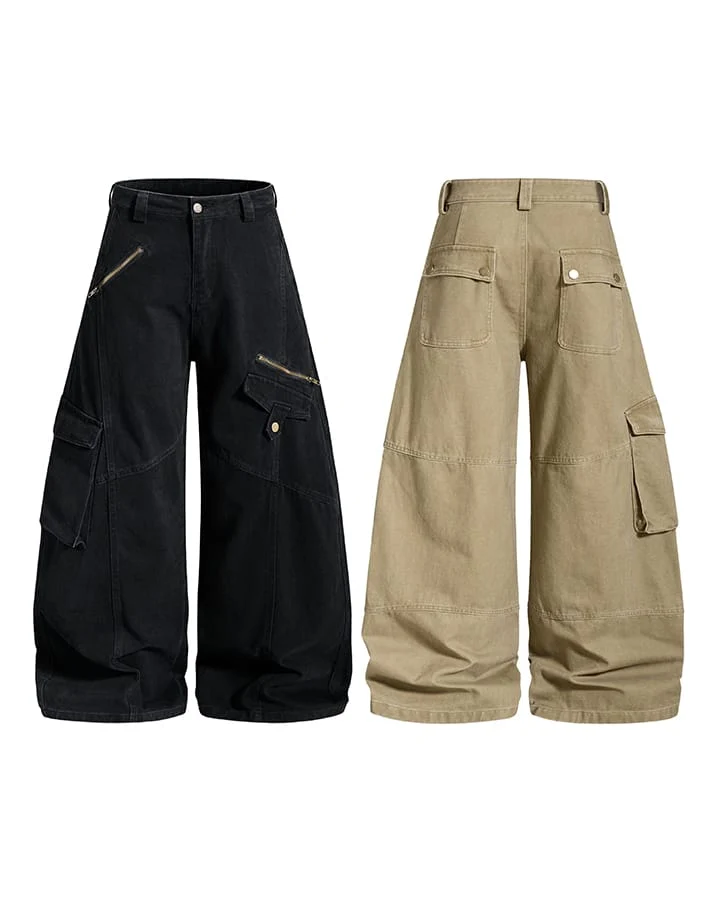 KIIKIO Utility Zipper Multi-Pocket Baggy Cargo Pants