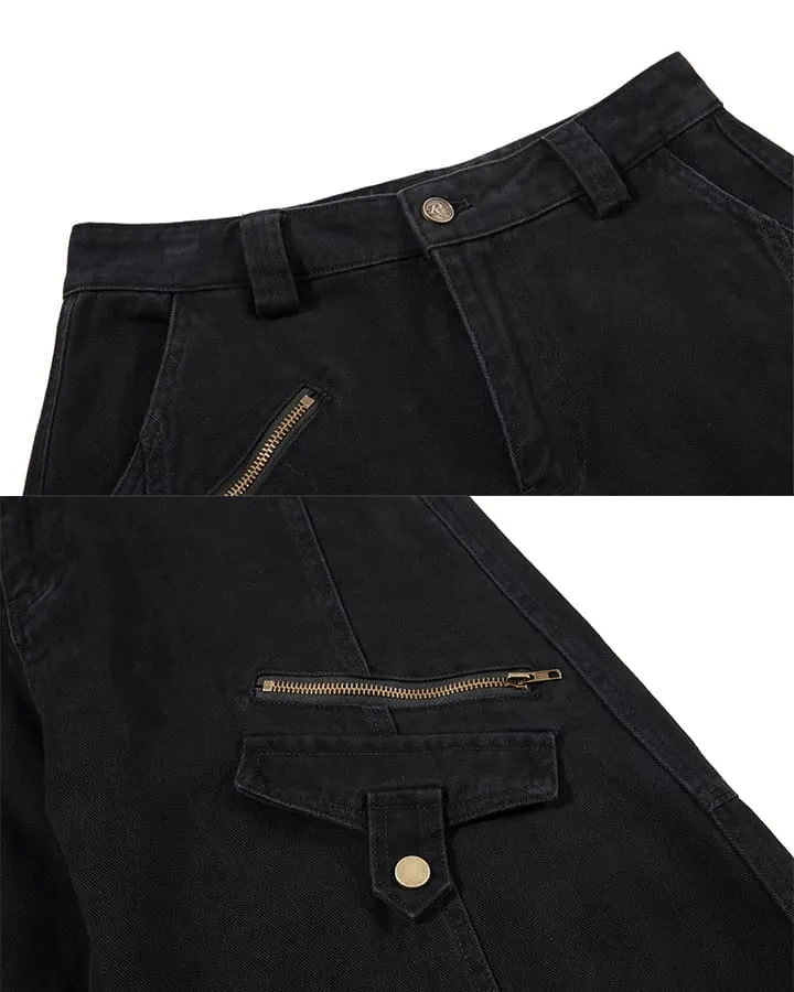 KIIKIO Utility Zipper Multi-Pocket Baggy Cargo Pants