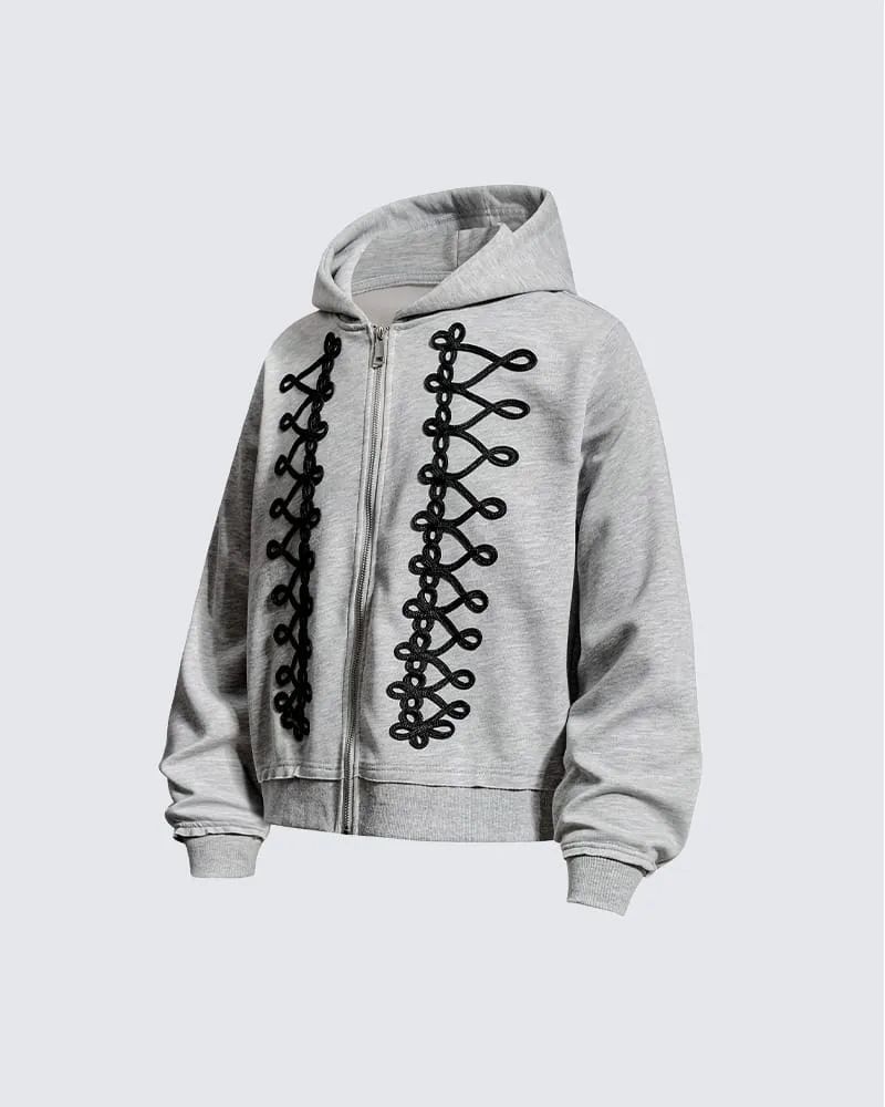 KIIKIO Street Hip-Hop Heavyweight Zip Hoodie