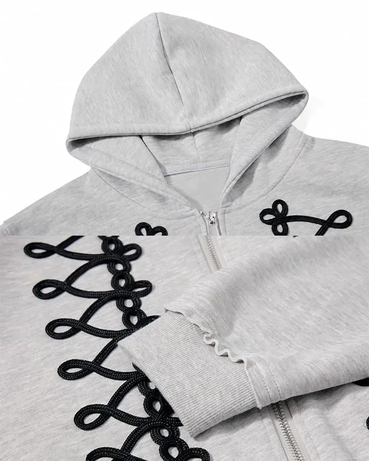 KIIKIO Street Hip-Hop Heavyweight Zip Hoodie