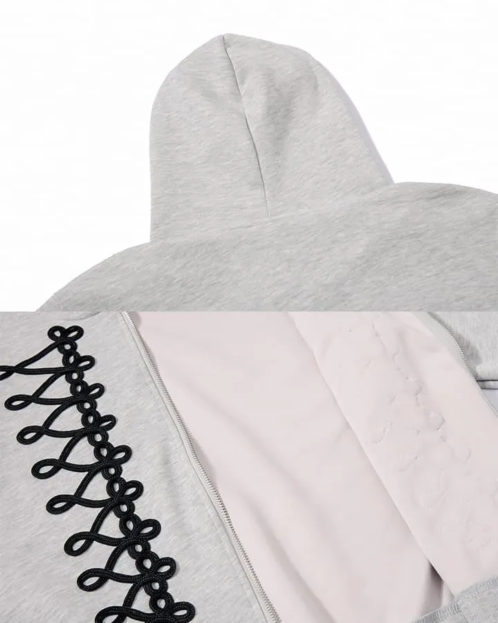 KIIKIO Street Hip-Hop Heavyweight Zip Hoodie