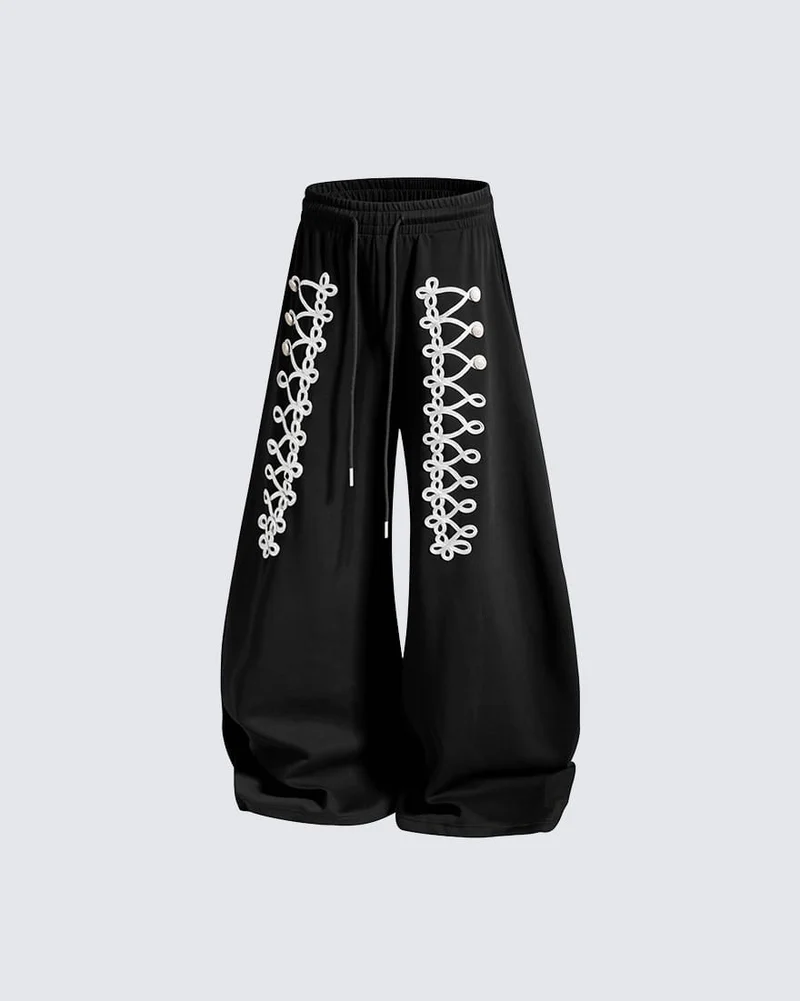 KIIKIO Street Hip-Hop Scimitar Sweatpants