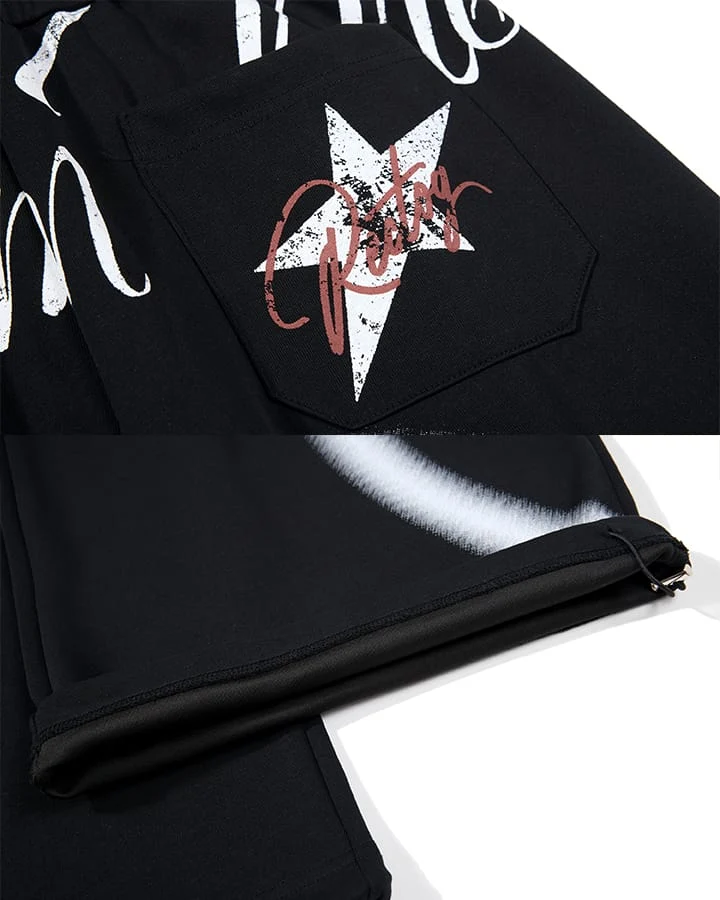 KIIKIO Y2K Airbrush Curved Blade Baggy Pants