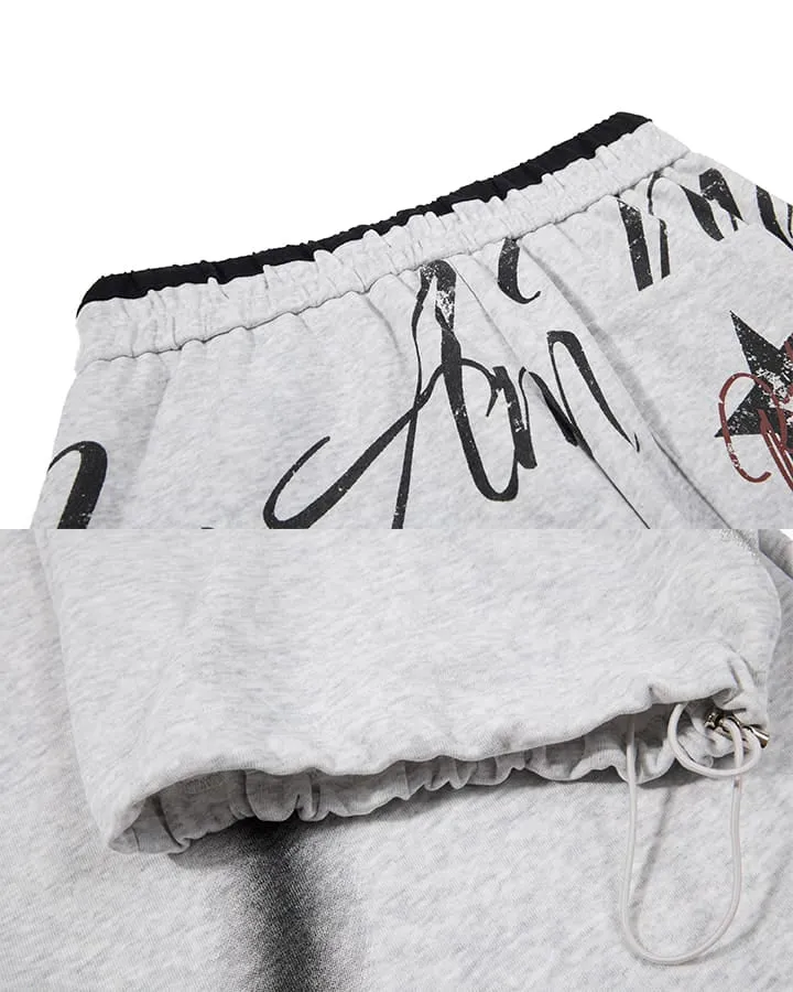 KIIKIO Y2K Airbrush Curved Blade Baggy Pants
