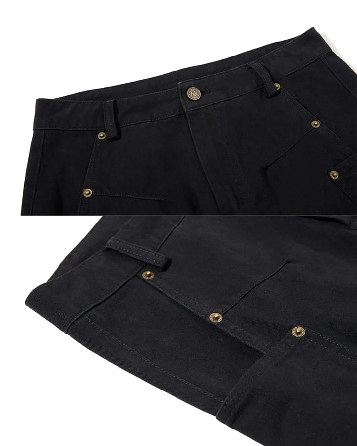 KIIKIO Utility Washed Baggy Curved Leg Pants