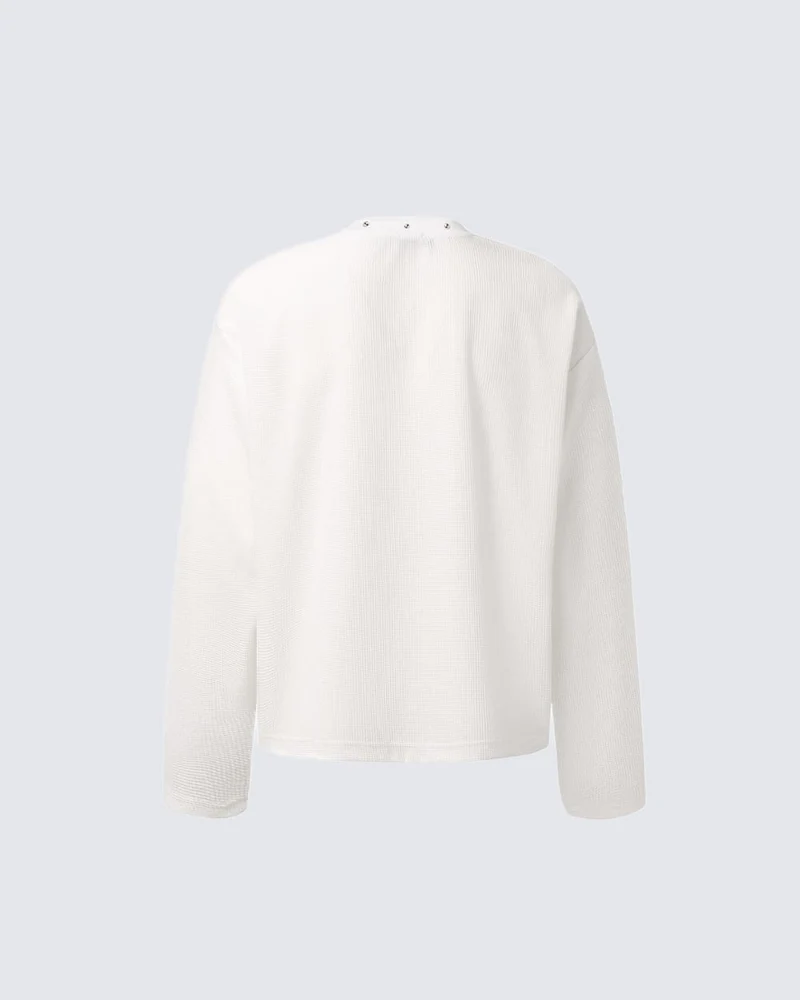KIIKIO Street Newspaper Graphic Studded Long-Sleeve T-Shirt
