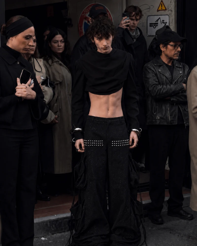 KIIKIO Punk Studded Multi-Pocket Baggy Cargo Pants