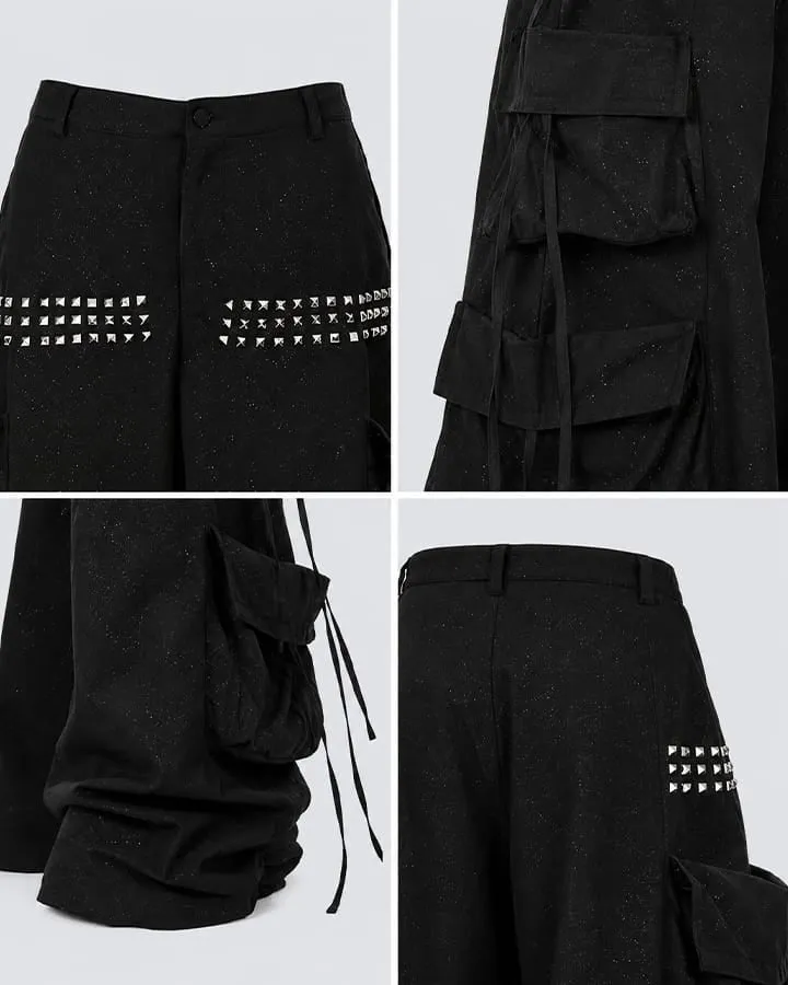 KIIKIO Punk Studded Multi-Pocket Baggy Cargo Pants