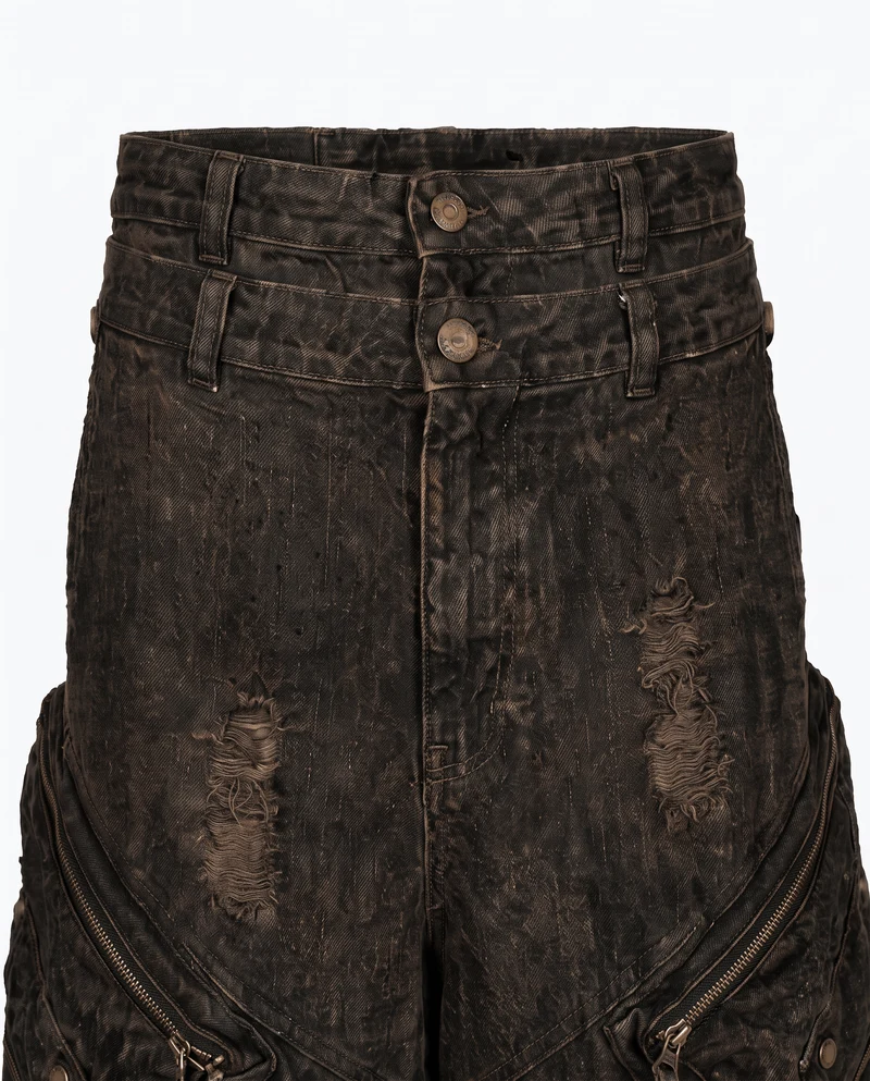 KIIKIO Retro Double-Waistband Bermuda Shorts